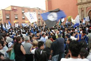 Celebrando en el centro de Querétaro